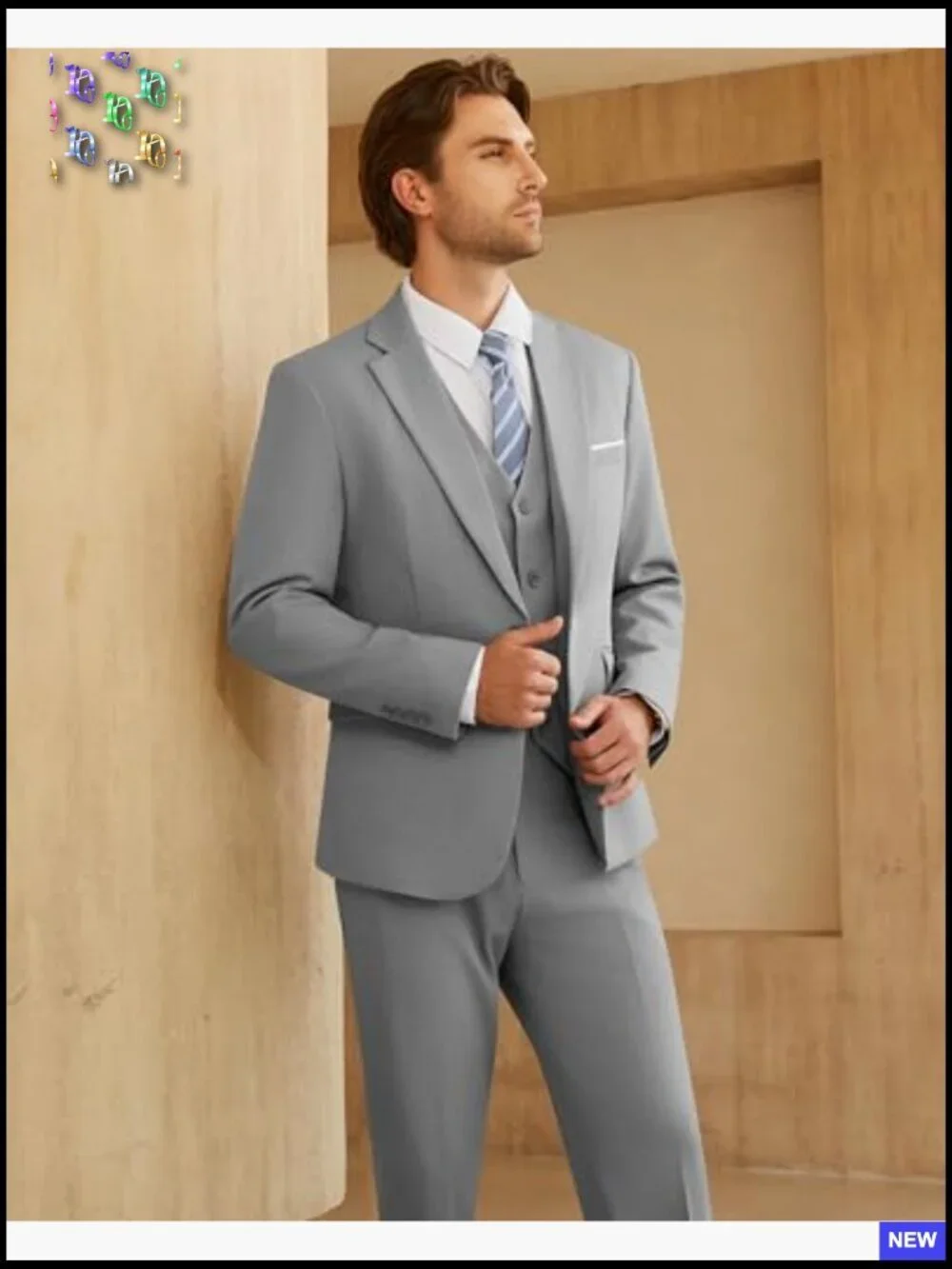 Slim Fit Suit Set One Button Blazer Jacket Pants Tuxedo Classic Formal